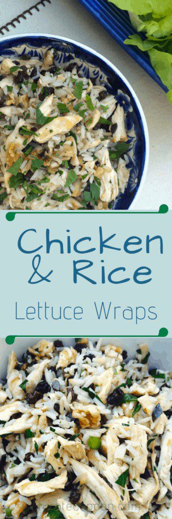 chicken and rice lettuce wraps pin image
