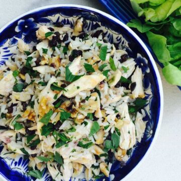 Chicken and Rice Lettuce Wraps round bowl