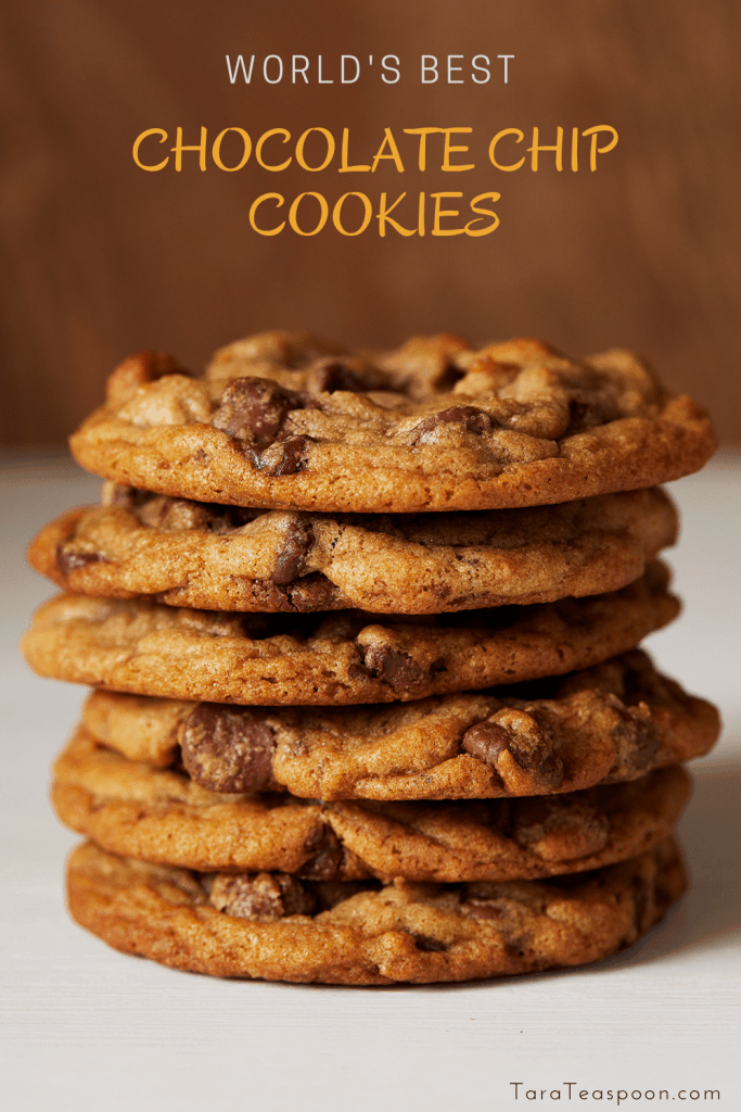 Stack of best chocolate chip cookies