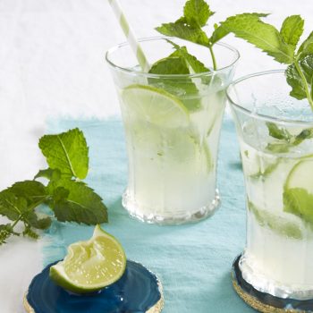 Tara Teaspoon mint limeade in cold glasses