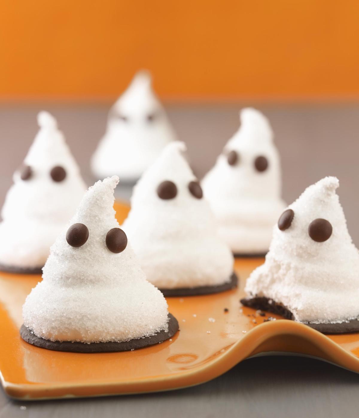 Halloween Ghost Cookies with bite out