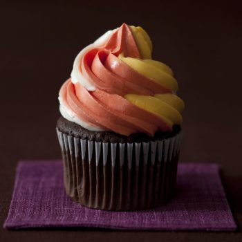 Candy Corn Twist Cupcakes with silky buttercream frosting