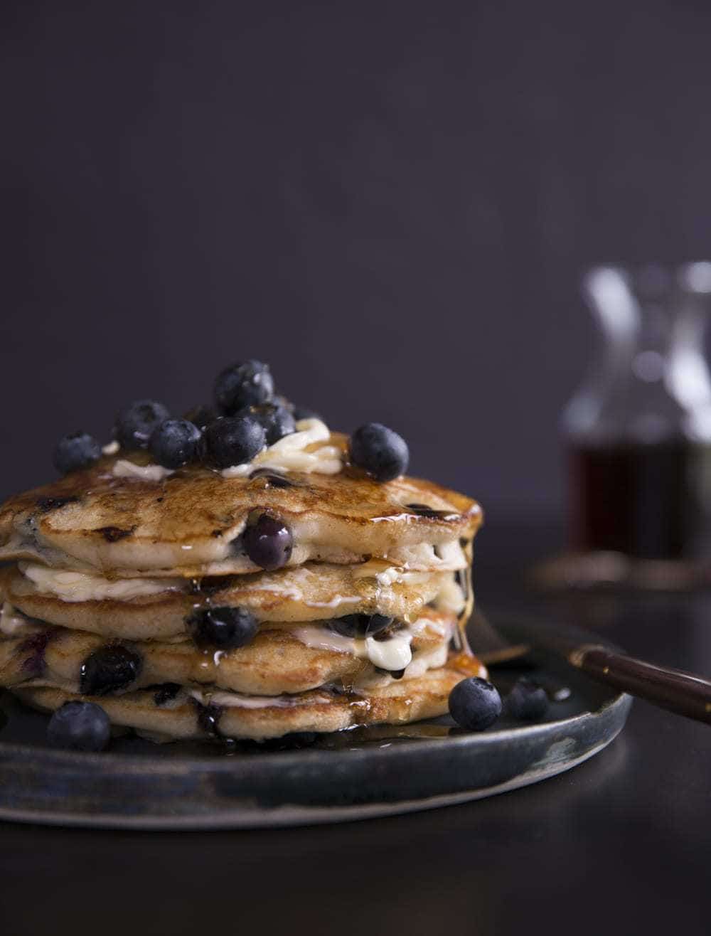 Whole Wheat Blueberry Pancakes