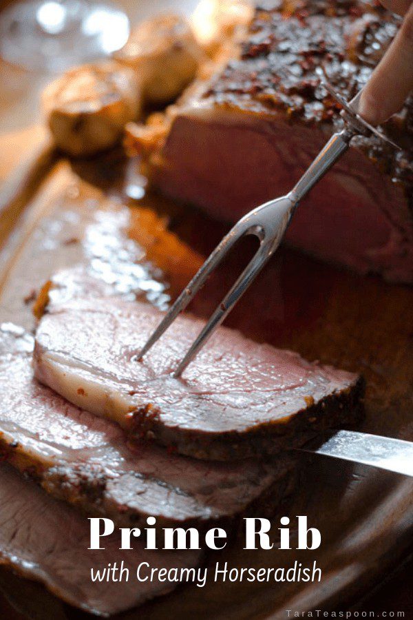Prime Rib with Creamy Horseradish for holiday dinner
