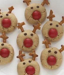 Peanut Butter Rudolph Reindeer Cookies