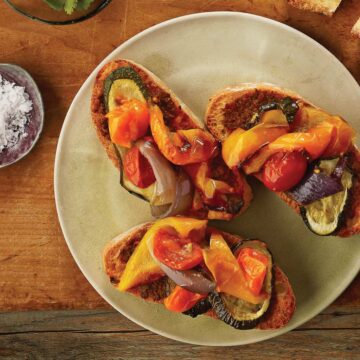 Tapenade Toasts with Roasted Vegetables recipe image