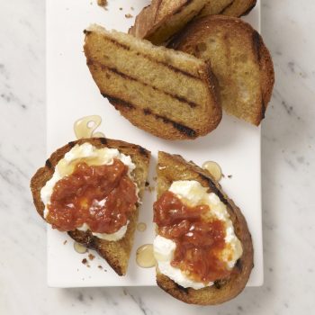 Tomato Chutney Toast with Ricotta and Honey recipe image