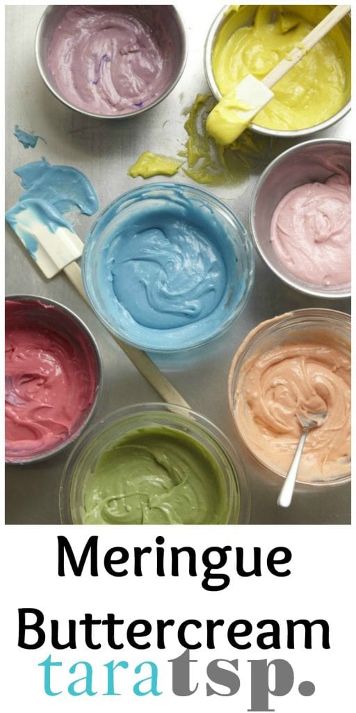 Pinterest image for Meringue Buttercream with text