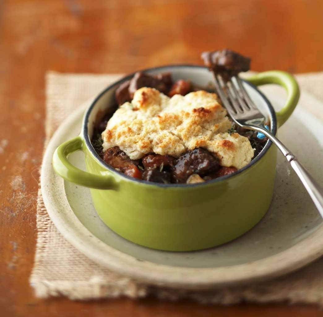 Beef and Vegetable Stew with Biscuit Topping