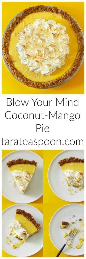 Pinterest image for Blow Your Mind Coconut-Mango Pie with text