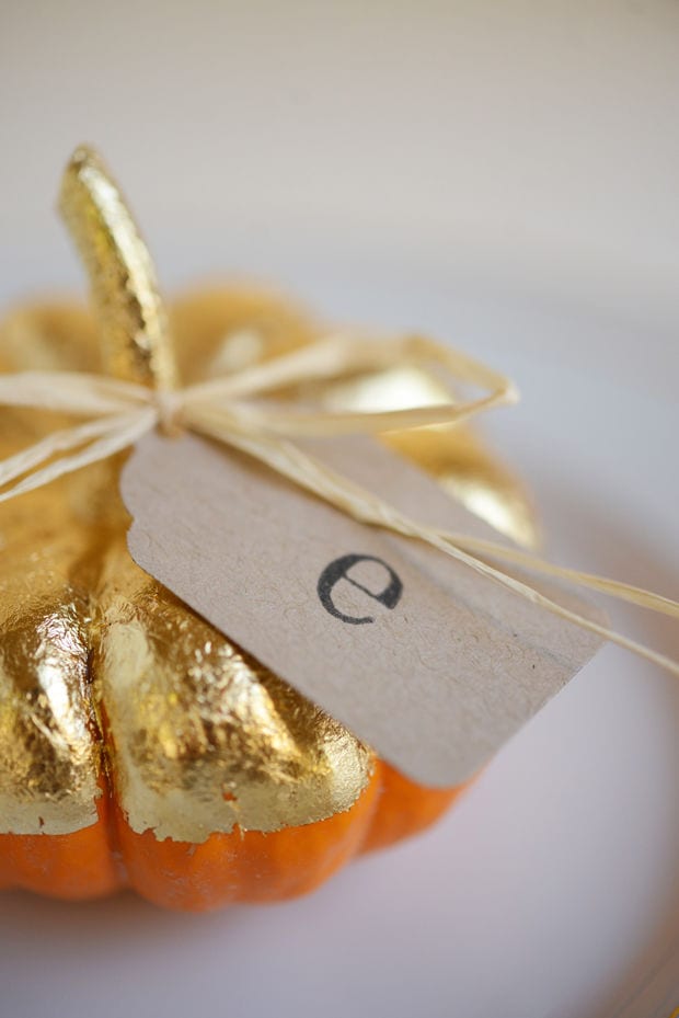 Gilded Pumpkin Place Cards