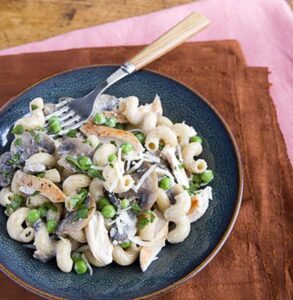 Serving of Mushroom Chicken Cream Pasta