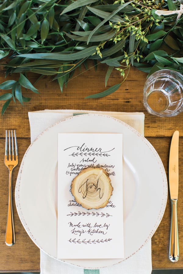 Wood Cut Place Card