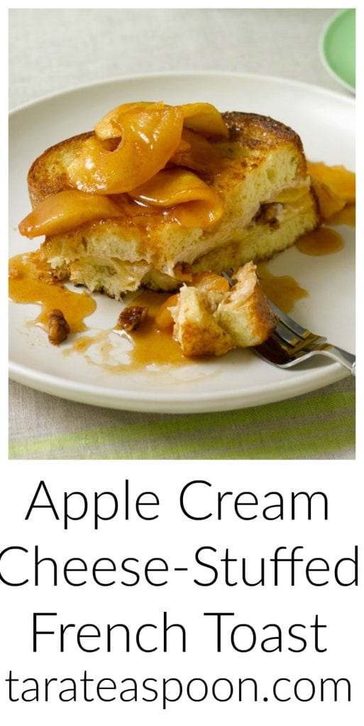 Pinterest image for Apple Cream Cheese-Stuffed French Toast with text