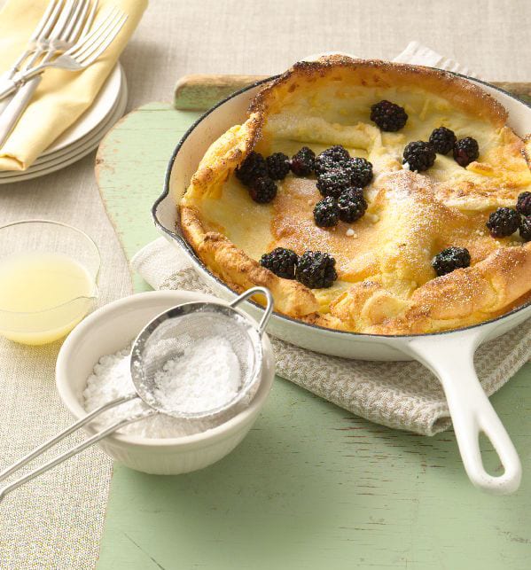 Dutch Baby Pancake with Lemon and Blackberries