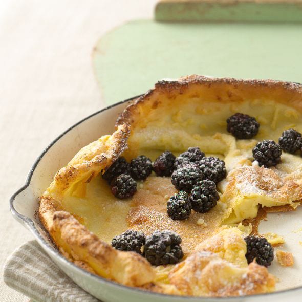 Dutch Baby Pancake with Lemon and Blackberries