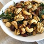 Bowl of Golden Rosemary Garlic Mixed Nuts