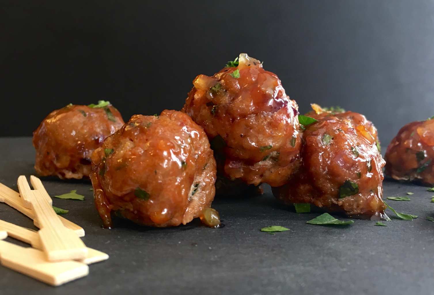 Close up image of Chicken Meatballs with Cumin and Orange