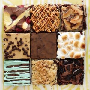 Think Outside of the box brownies in square