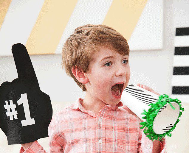 Frog Prince Paperie Super Bowl DIY Foam Fingers and Megaphone