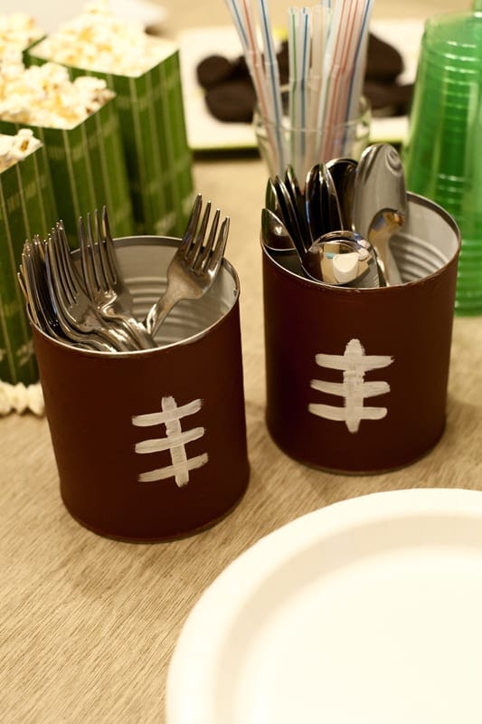 Rust and Sunshine Super Bowl Football Silverware Caddies