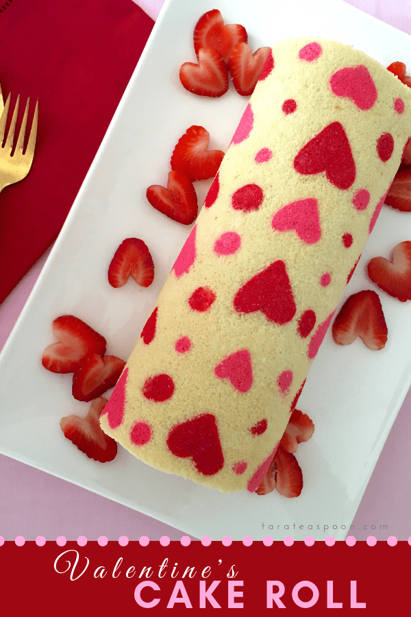 Valentine's Day Strawberry Cake Roll Pin pin image