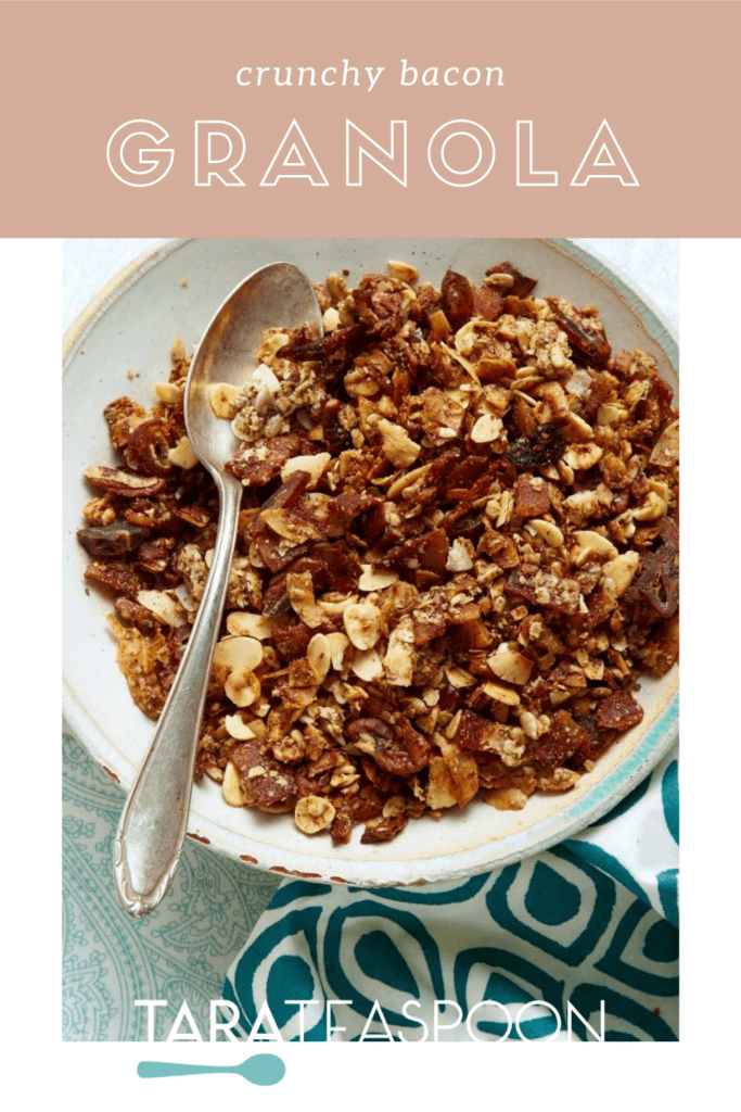 Bowl with granola and spoon pin