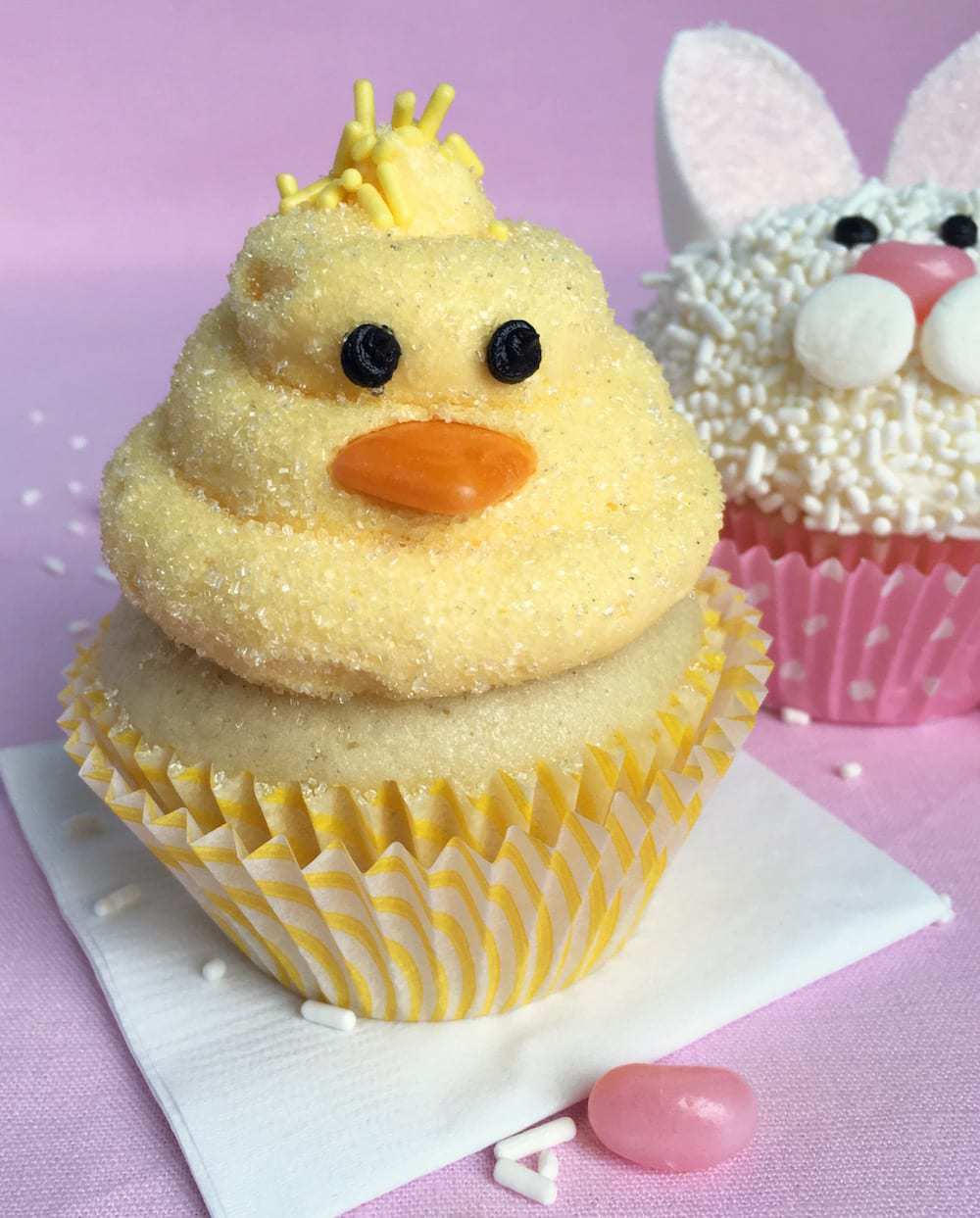 Close up of Chick Cupcake