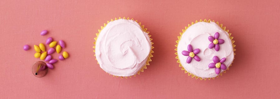 Pink Blooms Cupcake