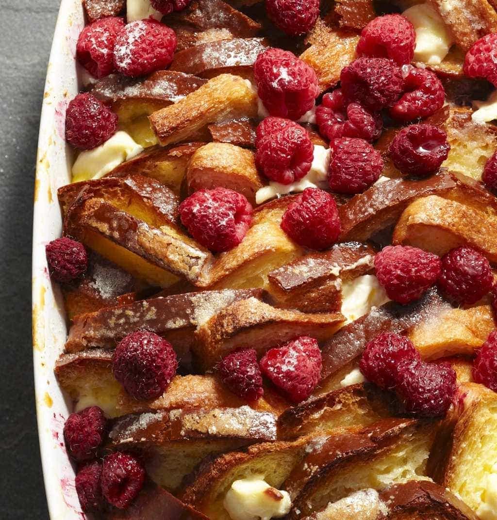 Raspberry French Toast Strata 