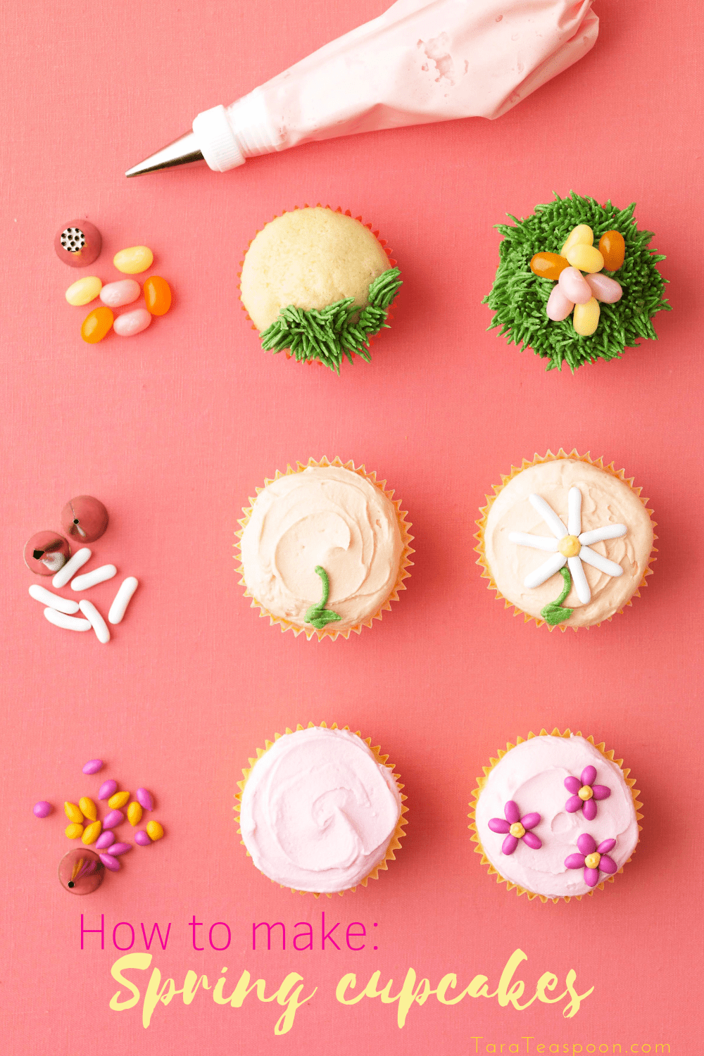 How to spring cupcakes pin