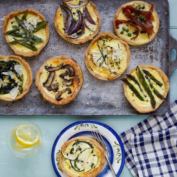 Spring Vegetable Ricotta Tarts