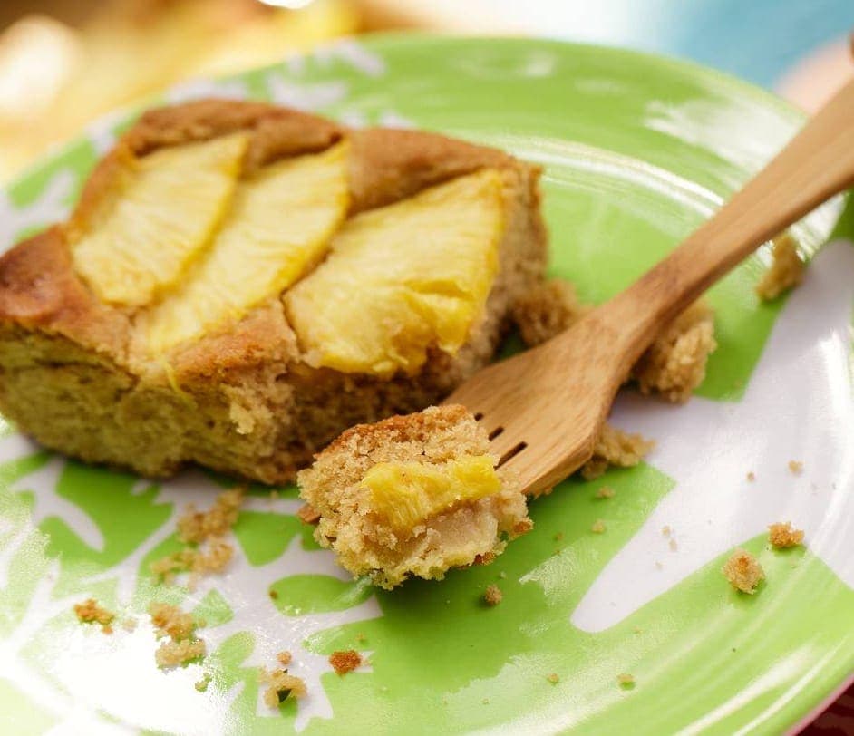 Ginger Pineapple Snack Cake Sliced