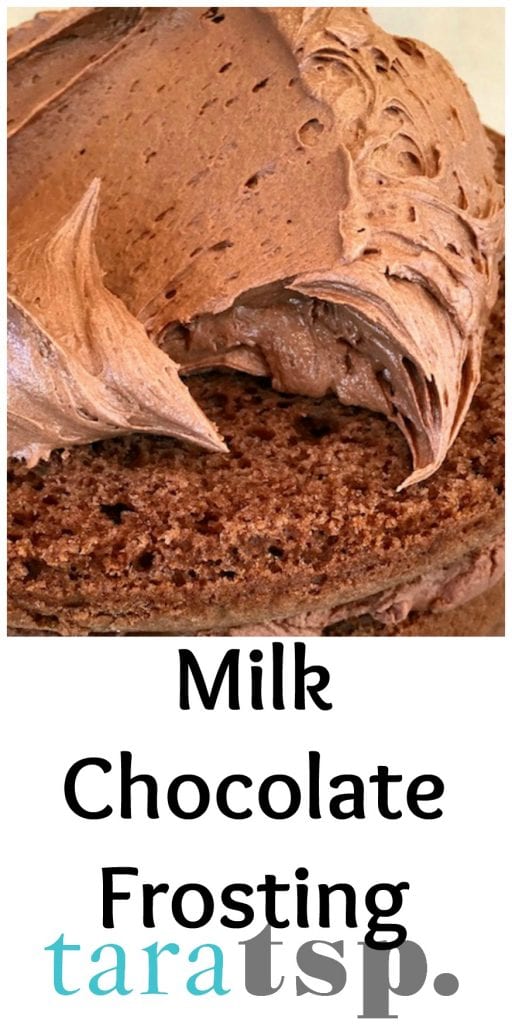 Pinterest image for Milk Chocolate Frosting with text