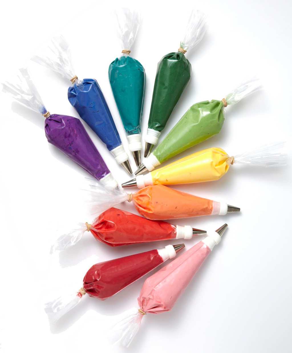 Rainbow piping bags