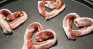 Heart Bacon on griddle step image