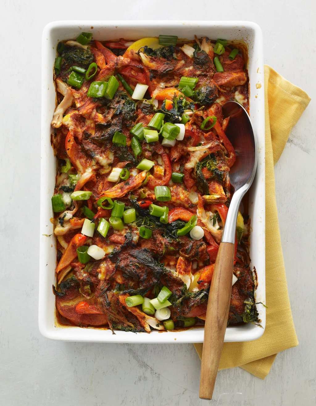 Spinach and Chicken Enchilada Casserole baked