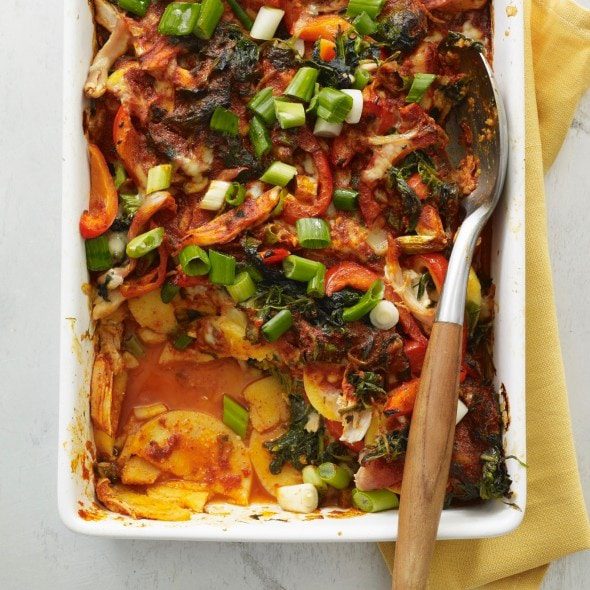 Spinach and Chicken Enchilada Casserole - Tara Teaspoon