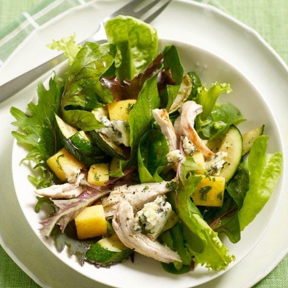 Warm Polenta, Zucchini & Chicken Salad - Tara Teaspoon