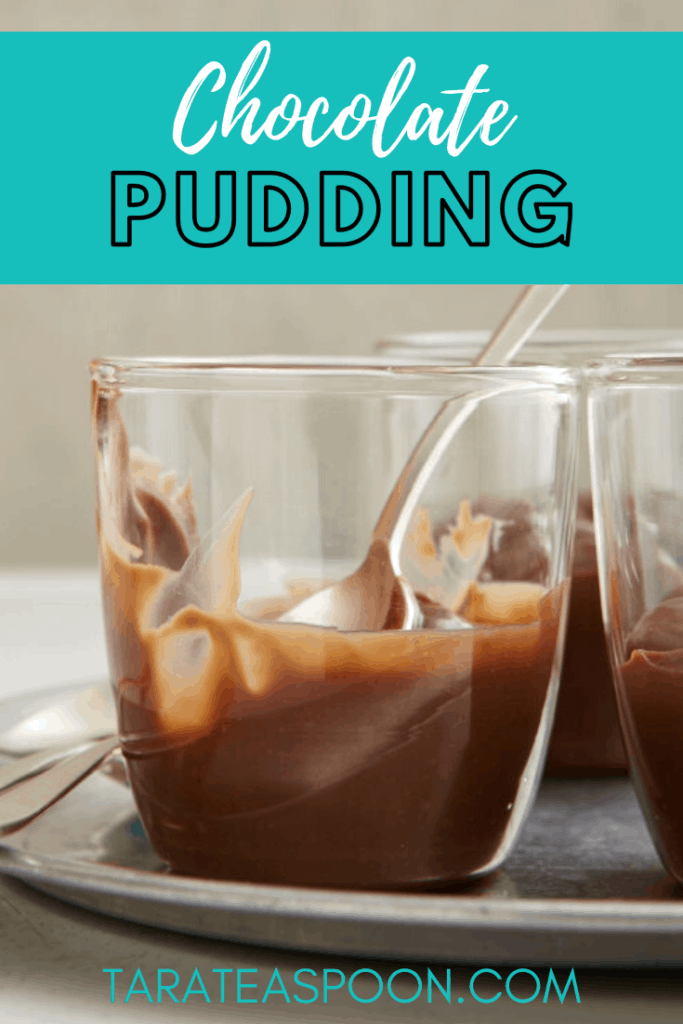 chocolate pudding in a jar with a bite missing