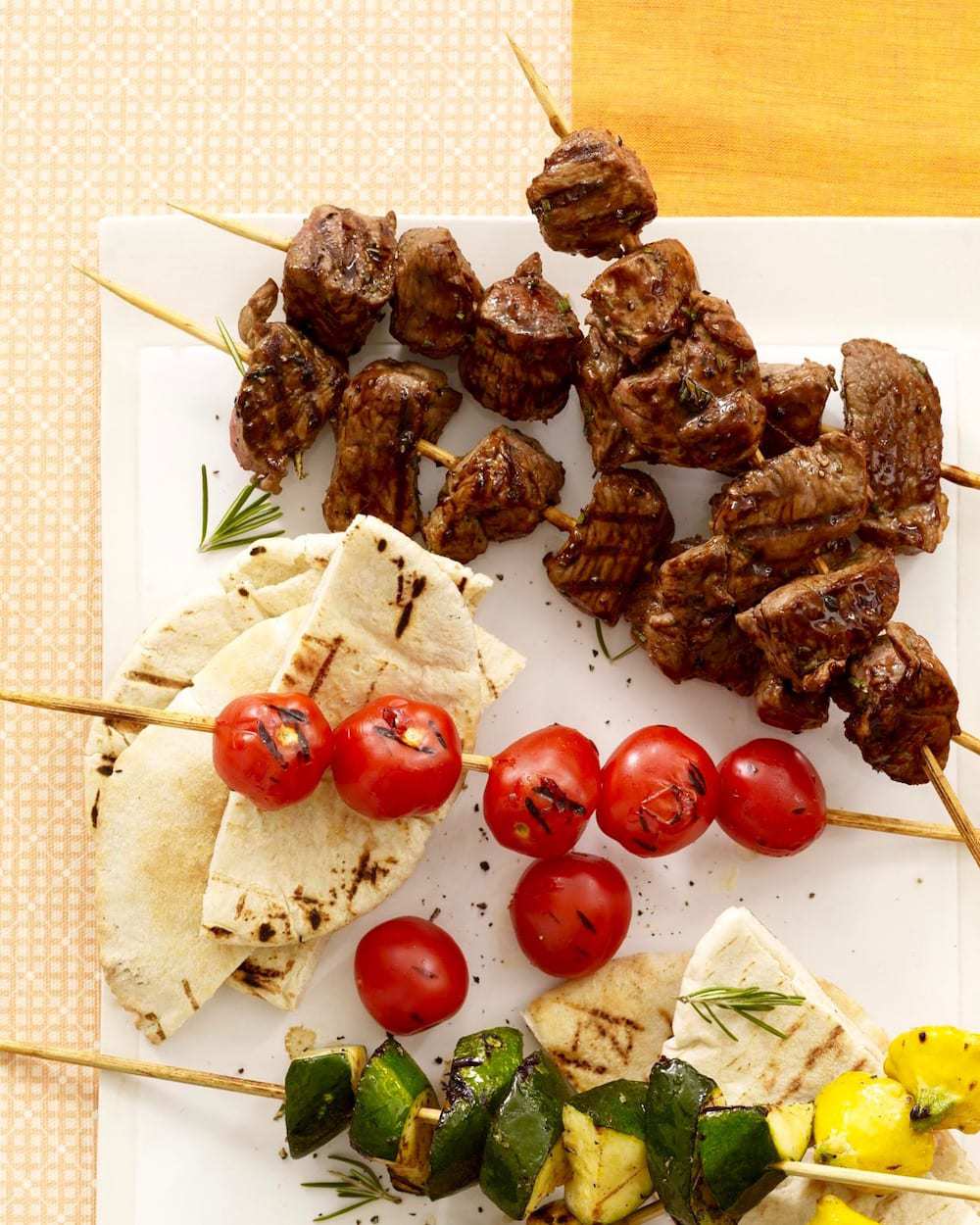 Lemon Herb Lamb And Vegetable Kabobs