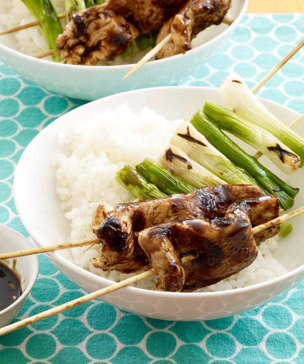 Teriyaki Chicken And Scallion Kabobs