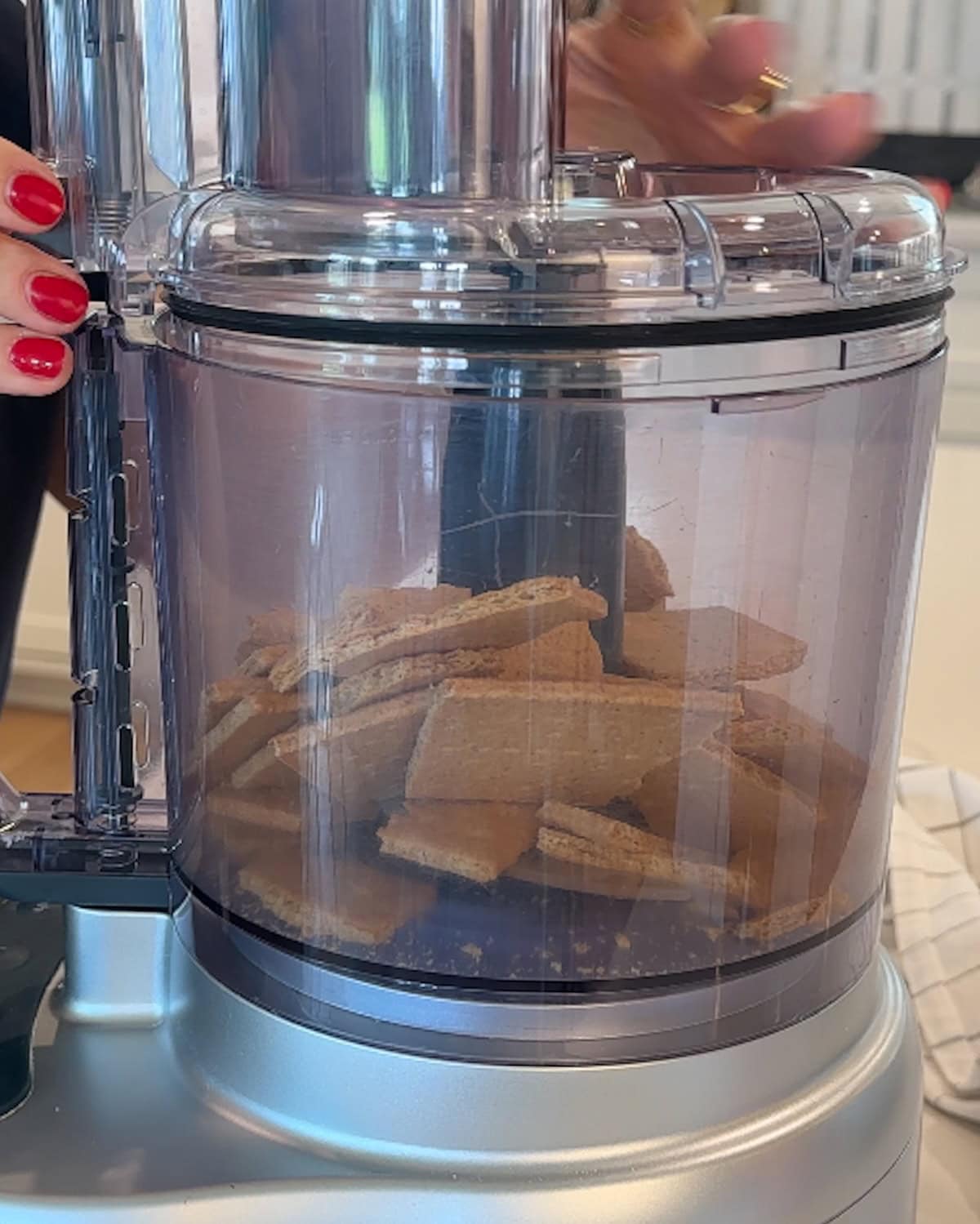 Graham crackers in a food processor.