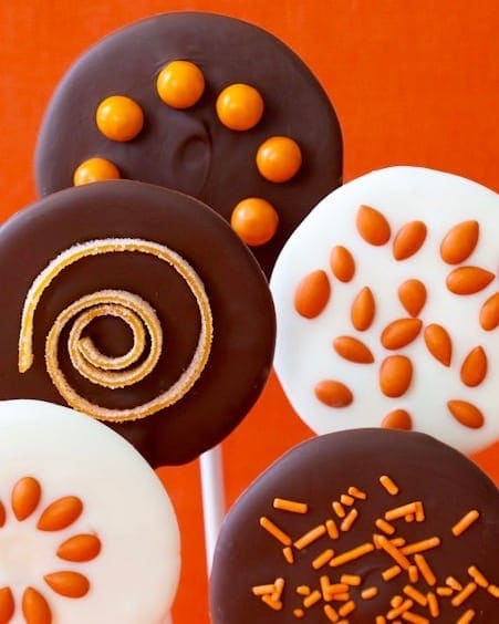 Easy Halloween Chocolate Lollipops close-up