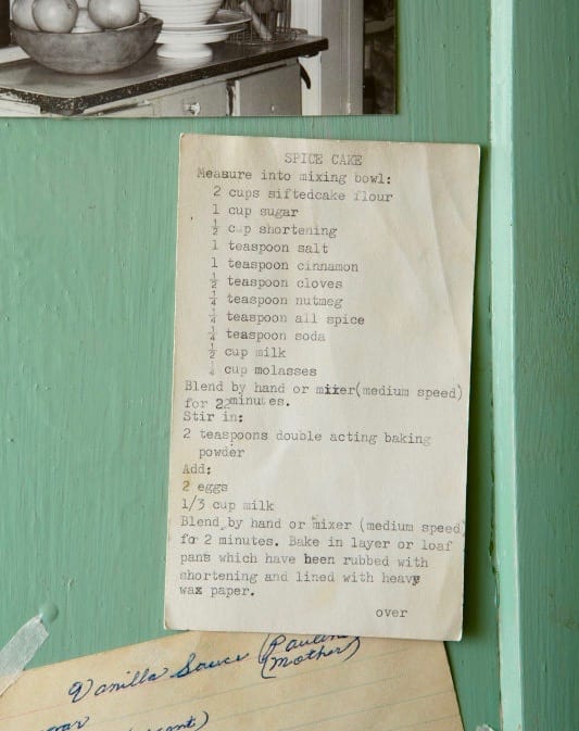Spice Cake vintage Recipe card