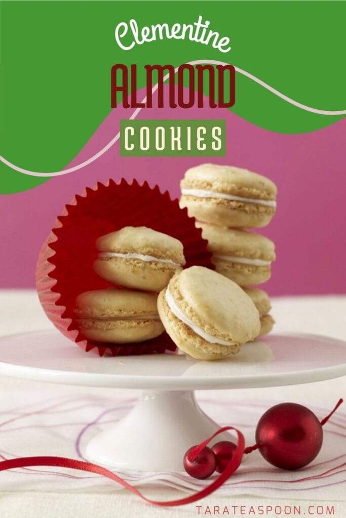 Pinterest graphic for Clementine Almond Cookies recipe on Tara Teaspoon.