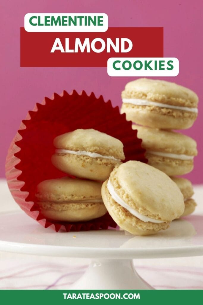 Pinterest graphic for Clementine Almond Cookies recipe on Tara Teaspoon.