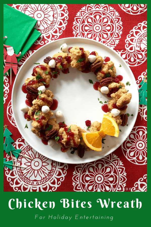 Christmas Chicken Bites Wreath for the Holidays pin image