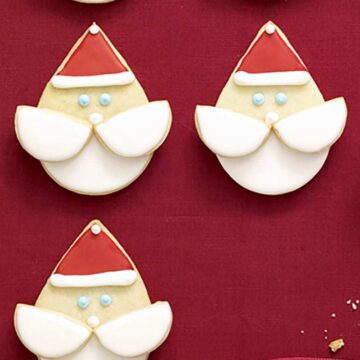 Close up recipe image of Santa Face Cookies