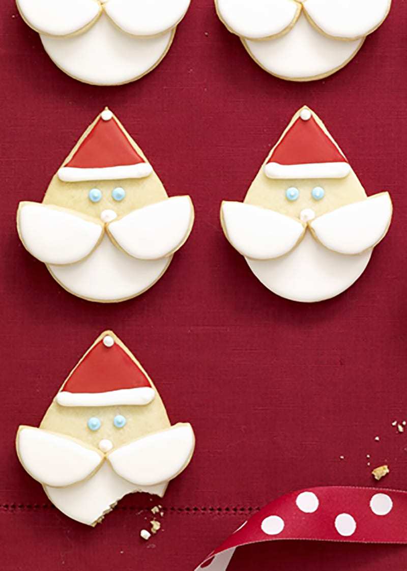 Close up recipe image of Santa Face Cookies
